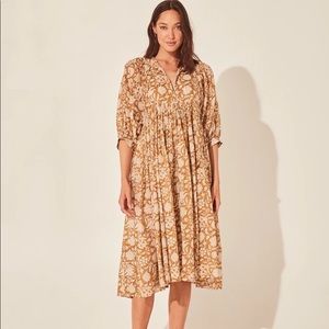 Daughters of India - Kyra Midi Dress - Golden Palm - size M